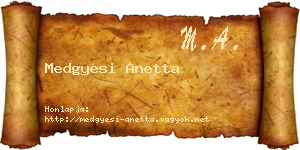 Medgyesi Anetta névjegykártya
